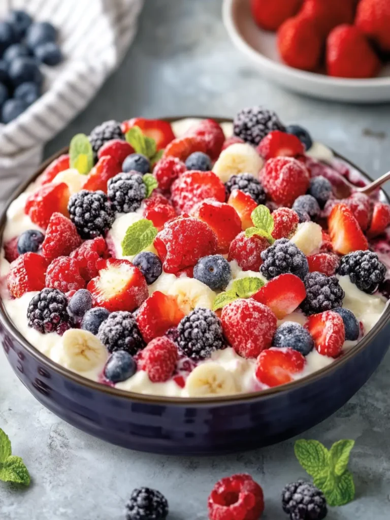 Creamy Fresh Berry Fruit Salad