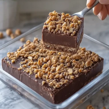 Indulge in No-Bake Chocolate Peanut Crunch Fudge Squares