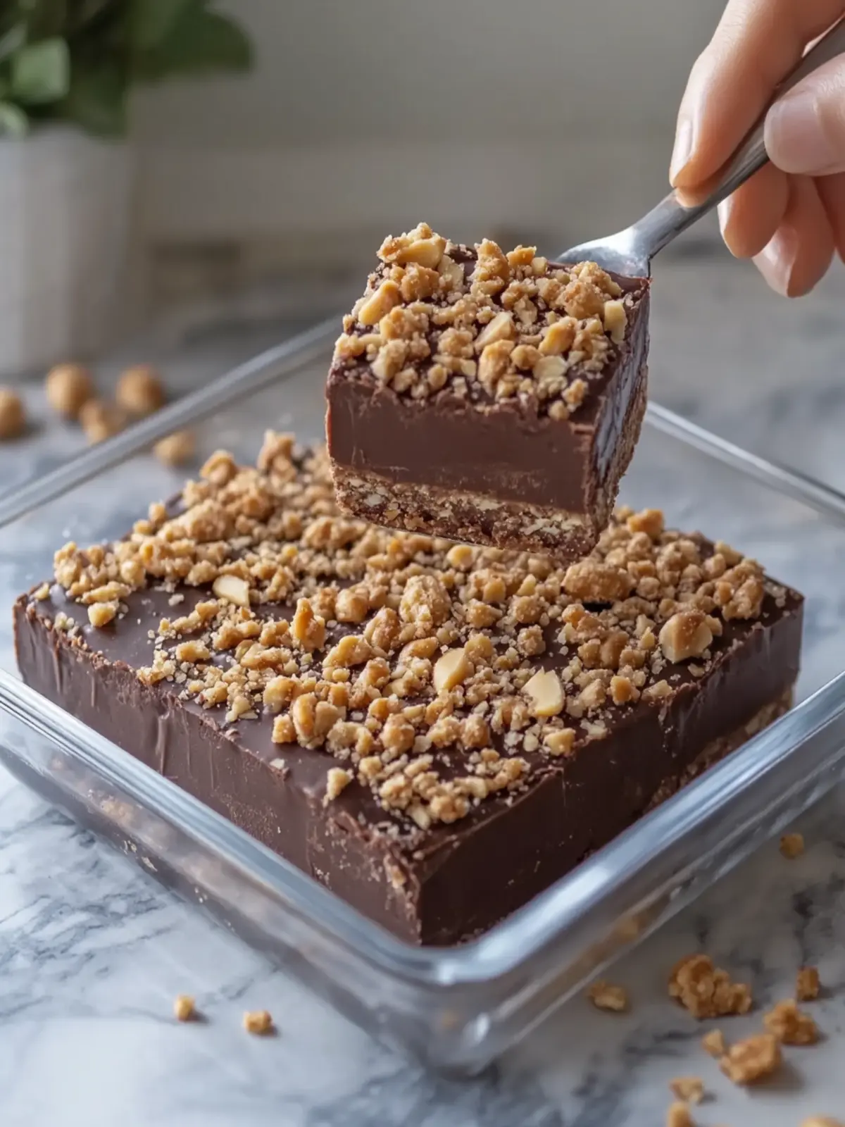 Indulge in No-Bake Chocolate Peanut Crunch Fudge Squares 5 No-Bake Chocolate Peanut Crunch Fudge Squares