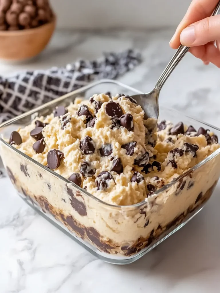 High-Protein Chocolate Chip Cookie Dough Fluff Casserole Delight 2 High-Protein Chocolate Chip Cookie Dough Fluff Casserole