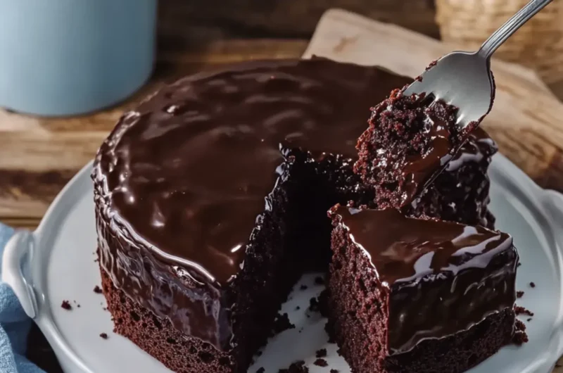 Triple Chocolate Cake with Hot Fudge Sauce