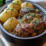 Slow Cooker Mini Meatloaves and Potatoes