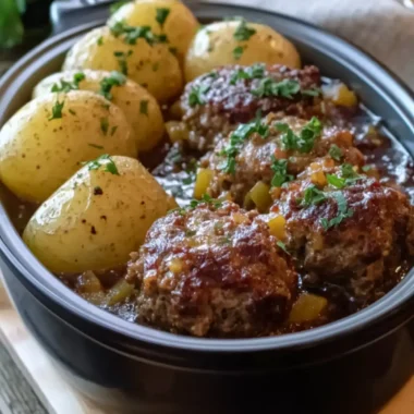 Savory Slow Cooker Mini Meatloaves and Potatoes Delight