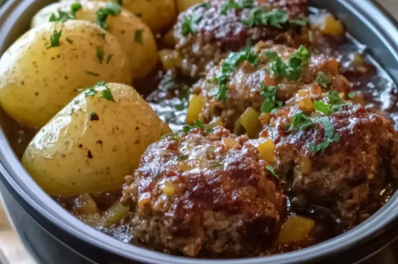 Slow Cooker Mini Meatloaves and Potatoes