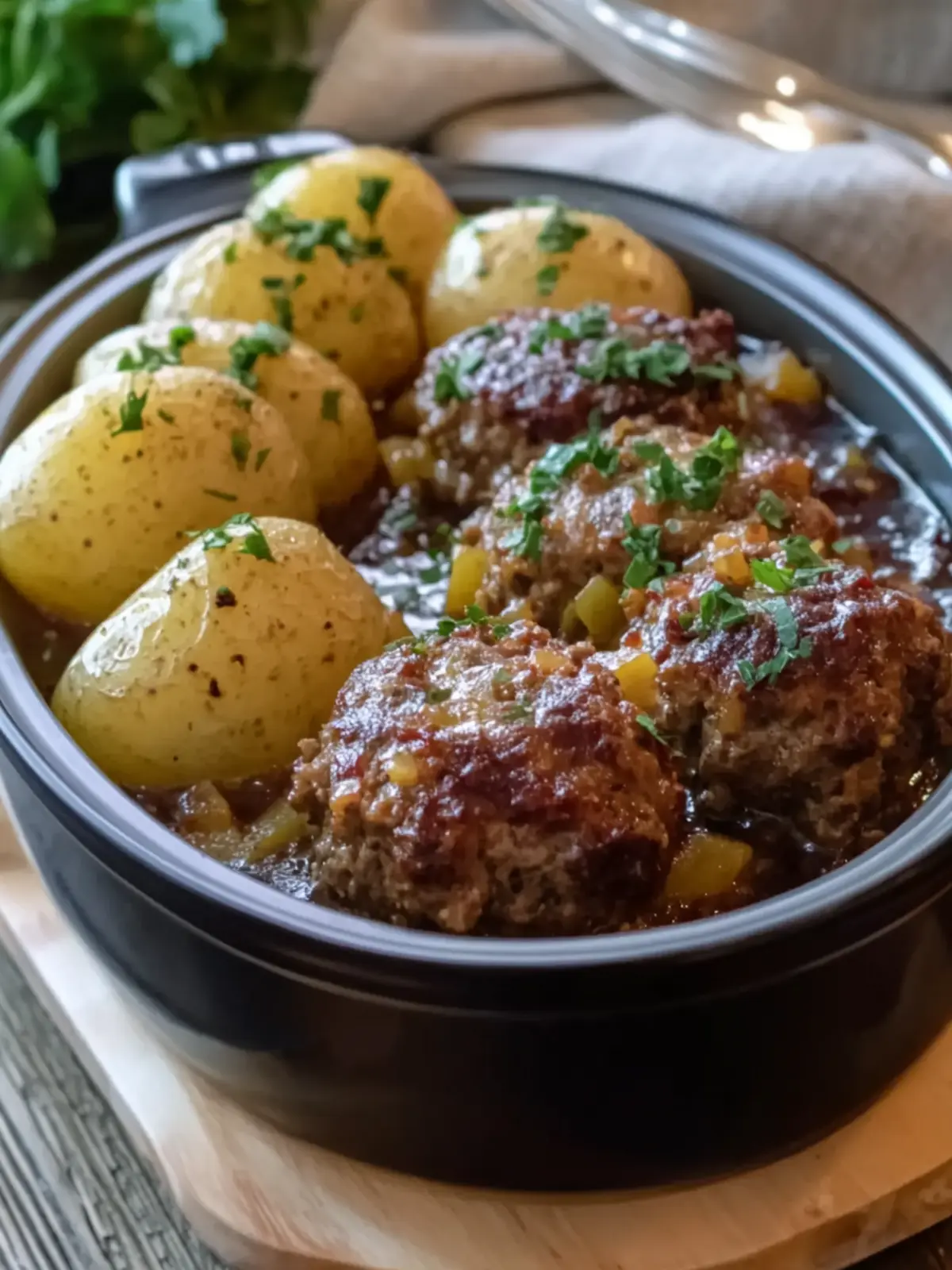 Savory Slow Cooker Mini Meatloaves and Potatoes Delight 5 Slow Cooker Mini Meatloaves and Potatoes