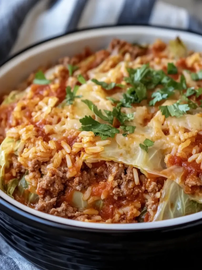 Crockpot Cabbage Roll Casserole Savory Beef & Tender Rice Delight 2 Crockpot Cabbage Roll Casserole Savory beef and Tender Rice mixture