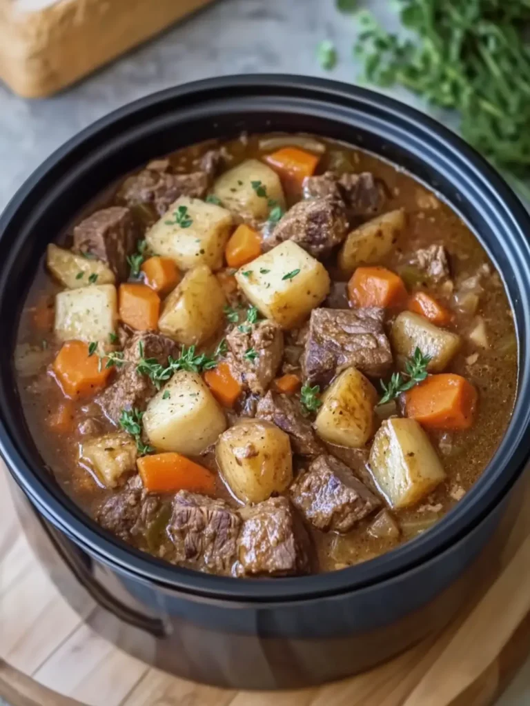 Crock Pot Beef Stew – Dump and Go, Thick and Cozy
