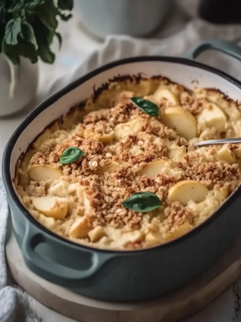 Healthy Apple Cake with Oat Crumble Casserole
