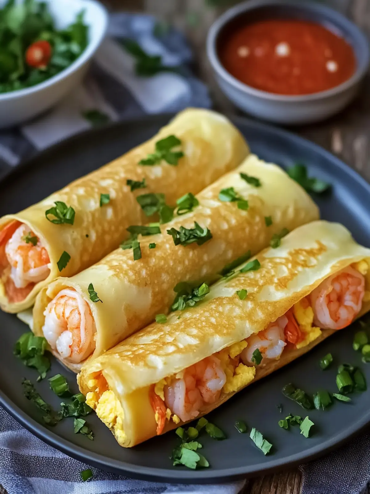 Spicy Shrimp Egg Crepe Rolls: Flavor-Packed Homemade Delight 5 Spicy Shrimp Egg Crepe Rolls