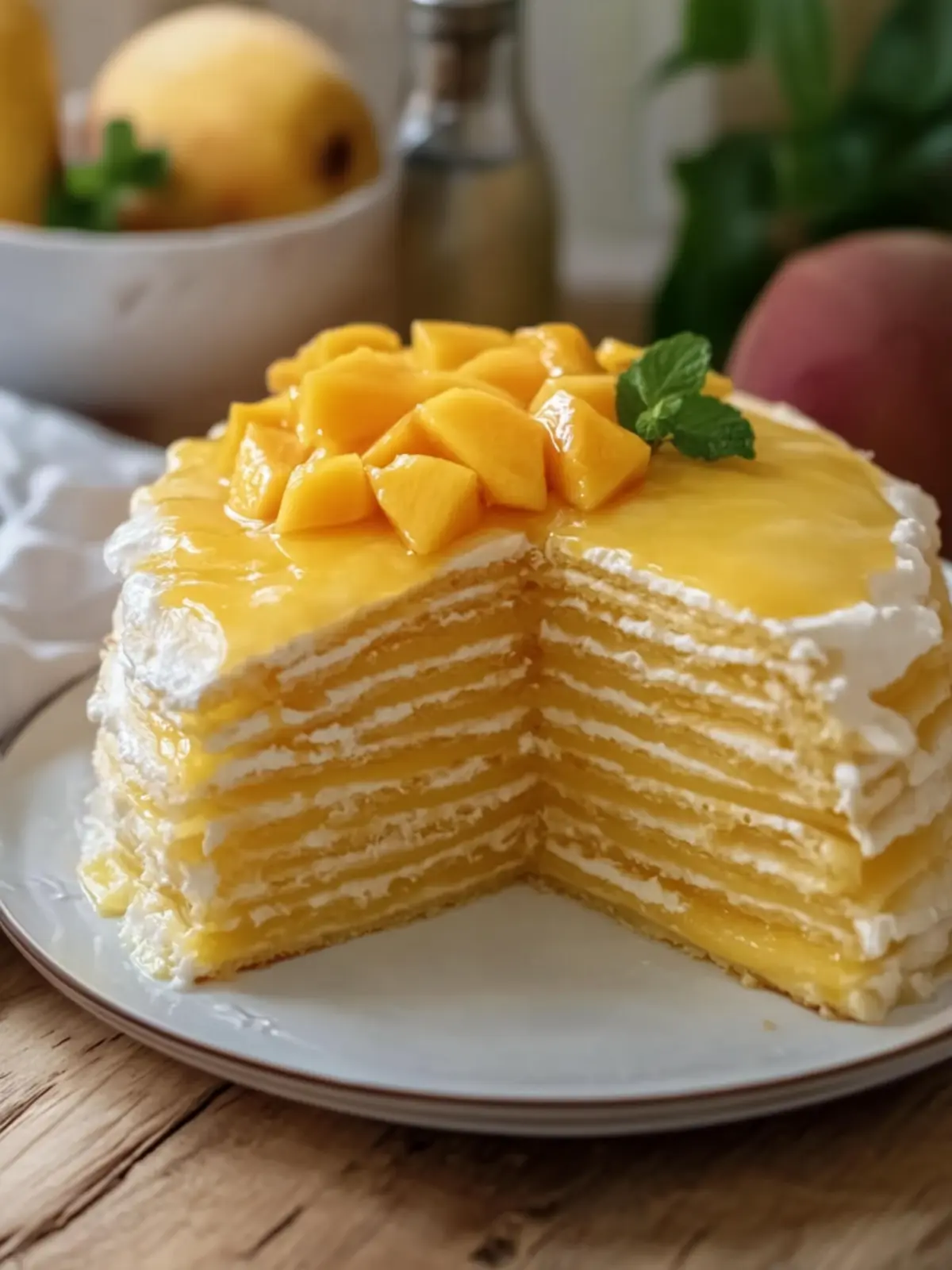 Mango Crepe Cake: A Delightful Layered Tropical Treat 5 Mango Crepe Cake