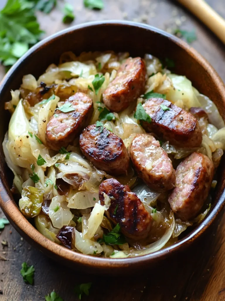 Slow Cooker 4 Ingredient Sausage and Cabbage Bliss in a Bowl 4 Slow Cooker 4 Ingredient Sausage and Cabbage