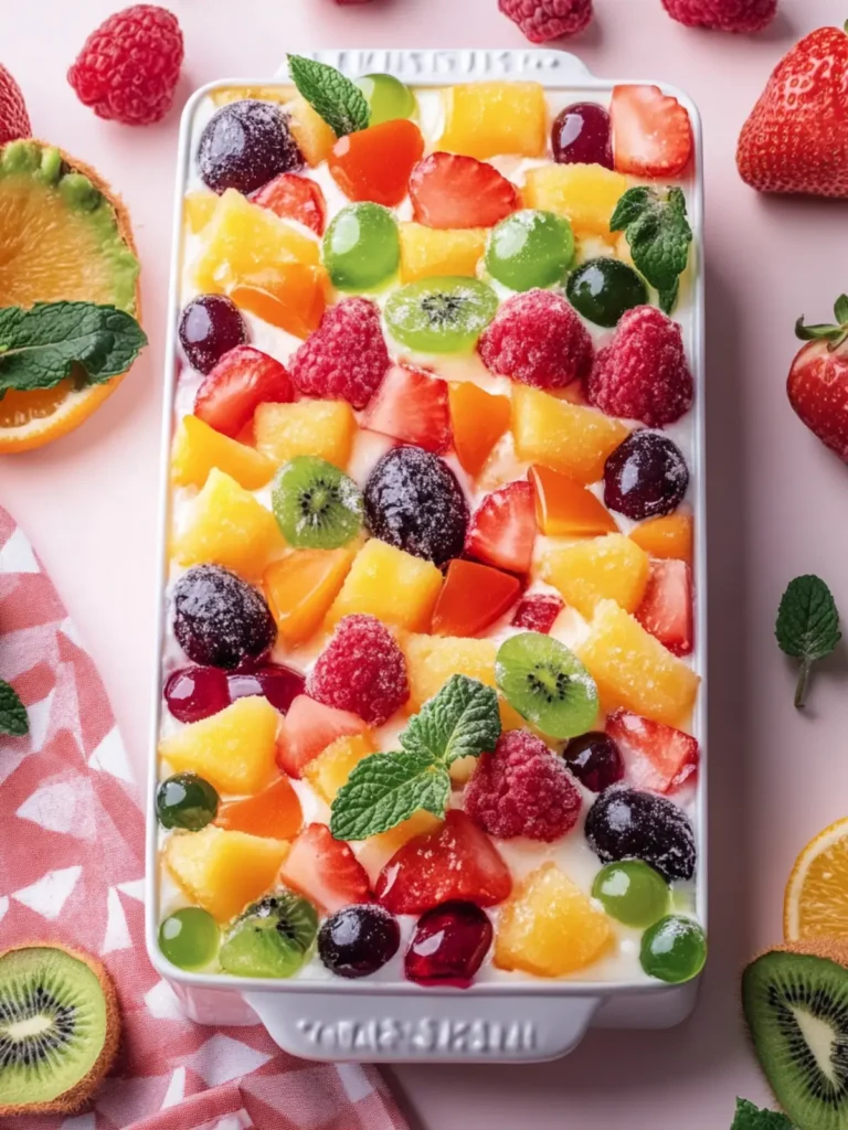 Delicious No-Bake Jelly Fruit Cake in a Rectangular Pan 4 No-Bake Jelly Fruit Cake in Rectangular Pan