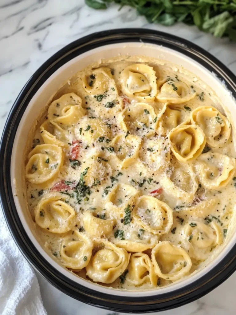 Crockpot Creamy Tortellini Pasta That Melts in Your Mouth 4 Crockpot Creamy Tortellini Pasta