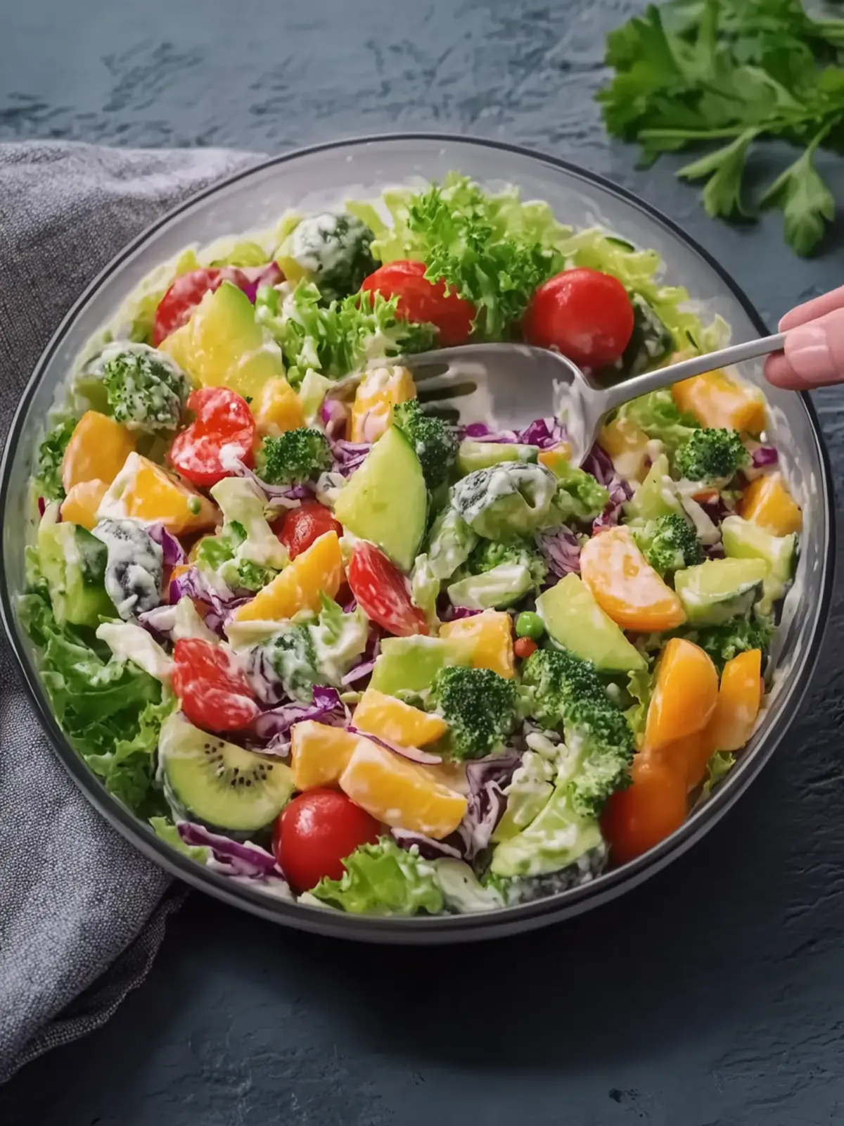 Fruits & Vegetable Salad with Creamy Dreamy Dressing Delight 5 Fruits & Vegetable Salad with Creamy Dreamy Dressing