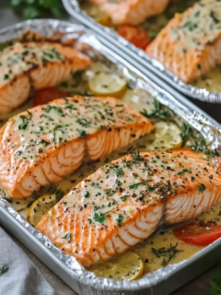 Creamy Garlic Herb Seafood Foil Packs – Easy Salmon Steaks Bliss 2 Creamy Garlic Herb Seafood Foil Packs – Easy Salmon Steaks Delight