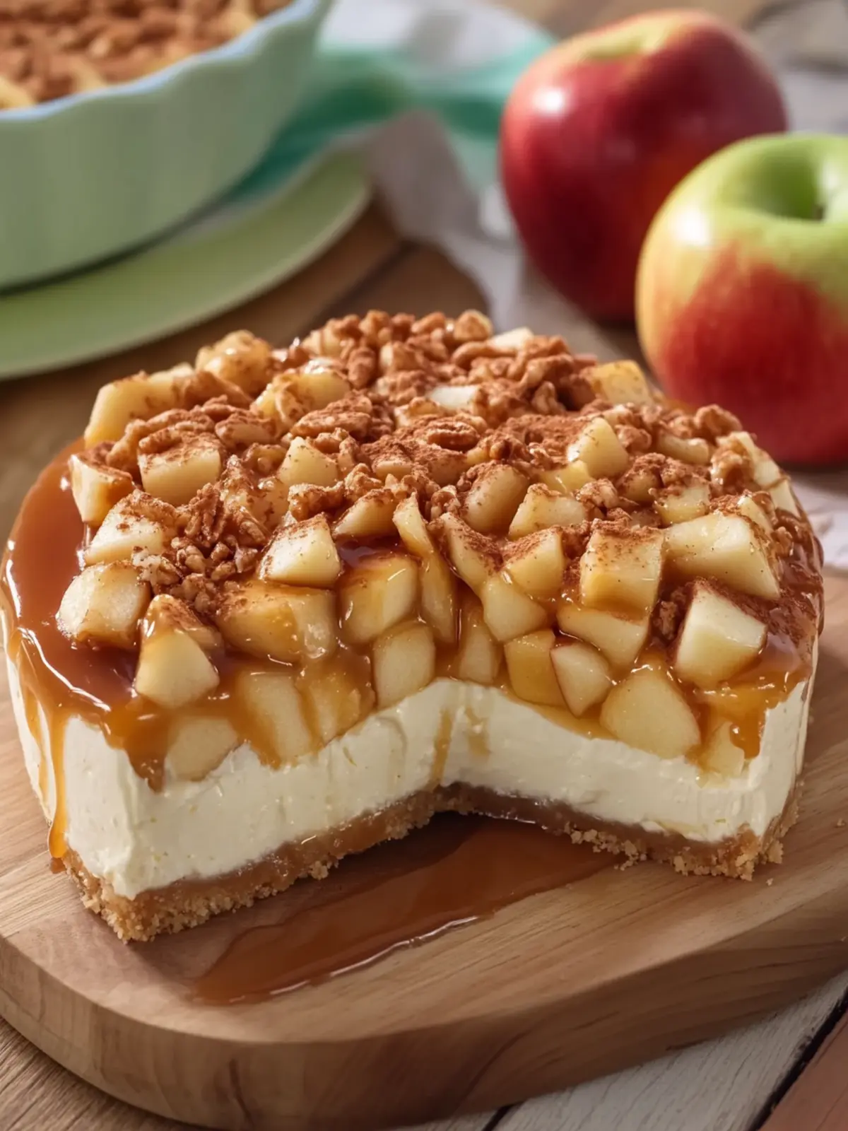 Decadent Caramel Apple Pie Cheesecake with Creamy Cinnamon Bliss 5 Caramel Apple Pie Cheesecake with Creamy Cinnamon Vanilla Cheesecake