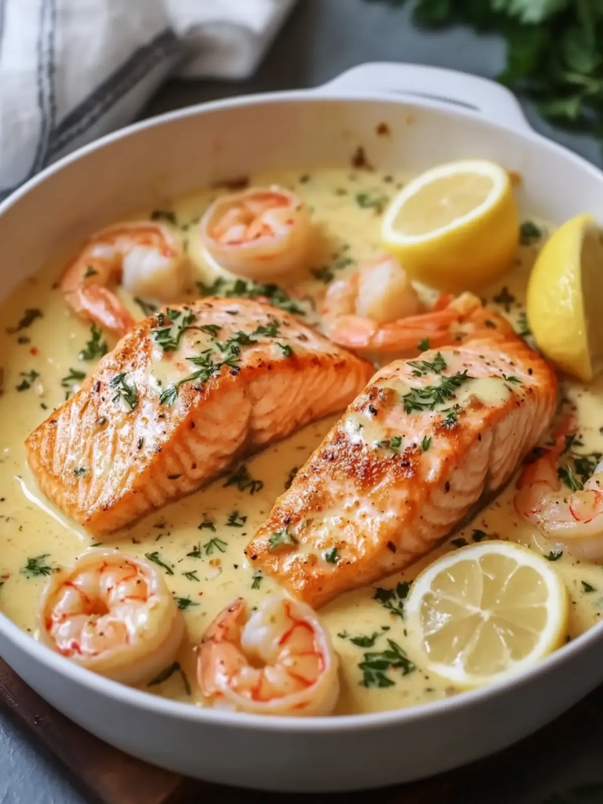 Delicious Creamy Garlic Butter Salmon and Shrimp Delight 5 Creamy Garlic Butter Salmon and Shrimp