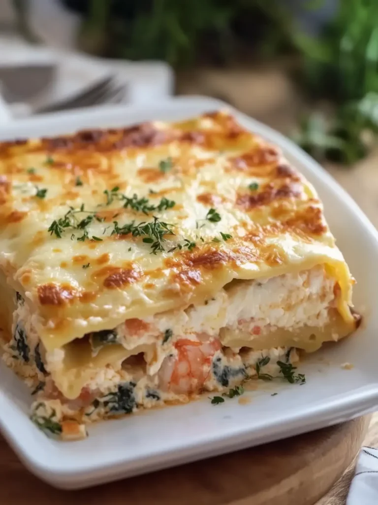 Indulge in Seafood Lasagna with Shrimp and Crab Delight 4 Seafood Lasagna with Shrimp and Crab