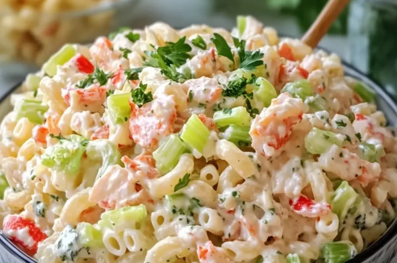 Creamy Crab and Celery Seafood Macaroni Salad