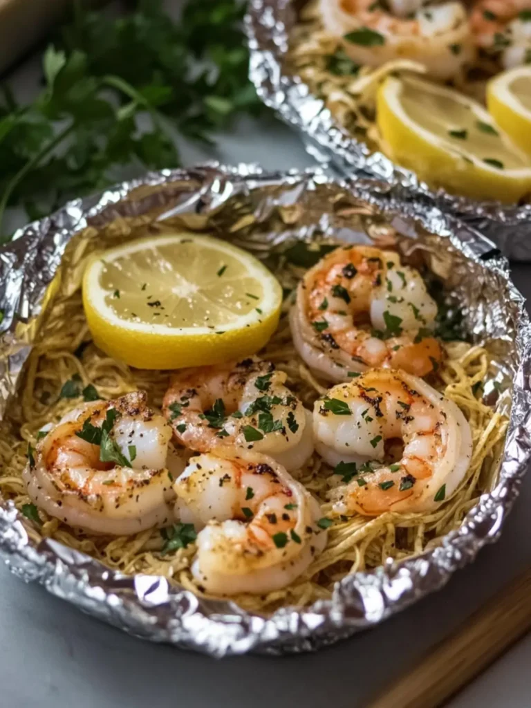 Garlic Butter Shrimp Scampi Foil Packets for Easy Weeknight Bliss 4 Shrimp Scampi Foil Packets