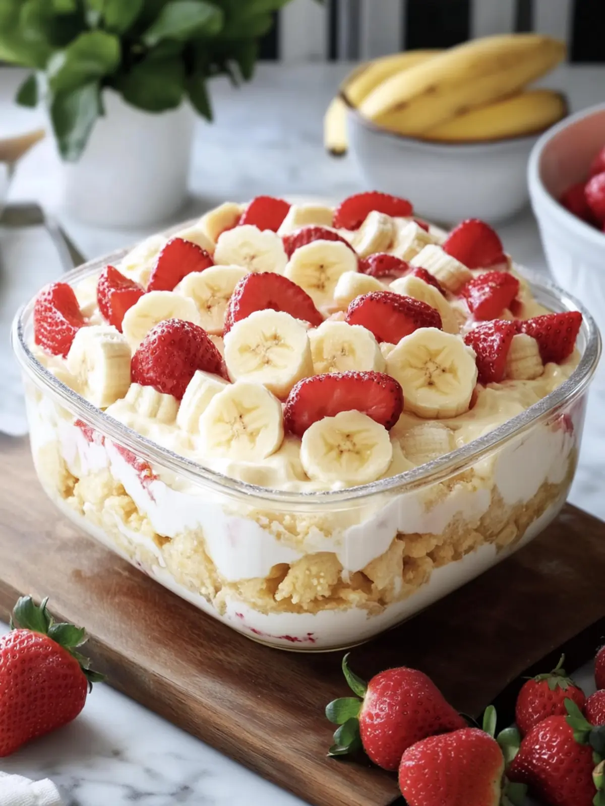 Strawberry Banana Pudding Dream Creamy No-Bake Family Favorite