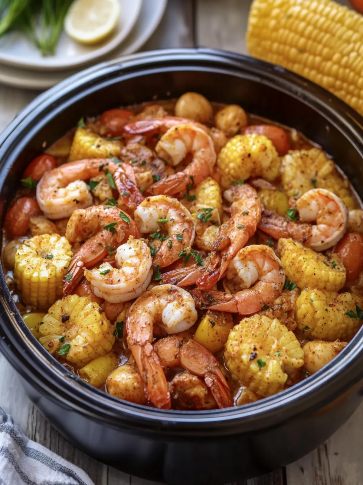 Savory Slow Cooker Cajun Shrimp Boil with Zesty Sausage Delight 5 Slow Cooker Cajun Shrimp Boil