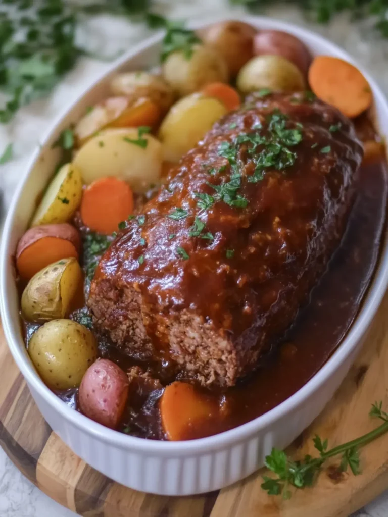 Savory Crockpot Meatloaf with Potatoes and Veggies Delight 4 Crockpot Meatloaf with Potatoes and Vegetables