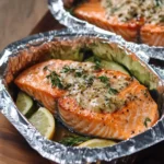 Creamy Garlic Herb Seafood Foil Packs – Easy Salmon Steaks Delight