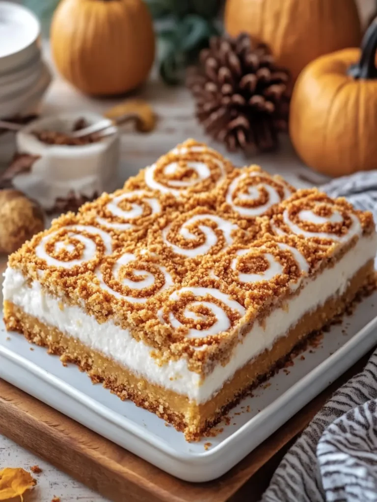 Delicious Pumpkin Roll Bars with Creamy Cheesecake Swirl 2 Pumpkin Roll Bars