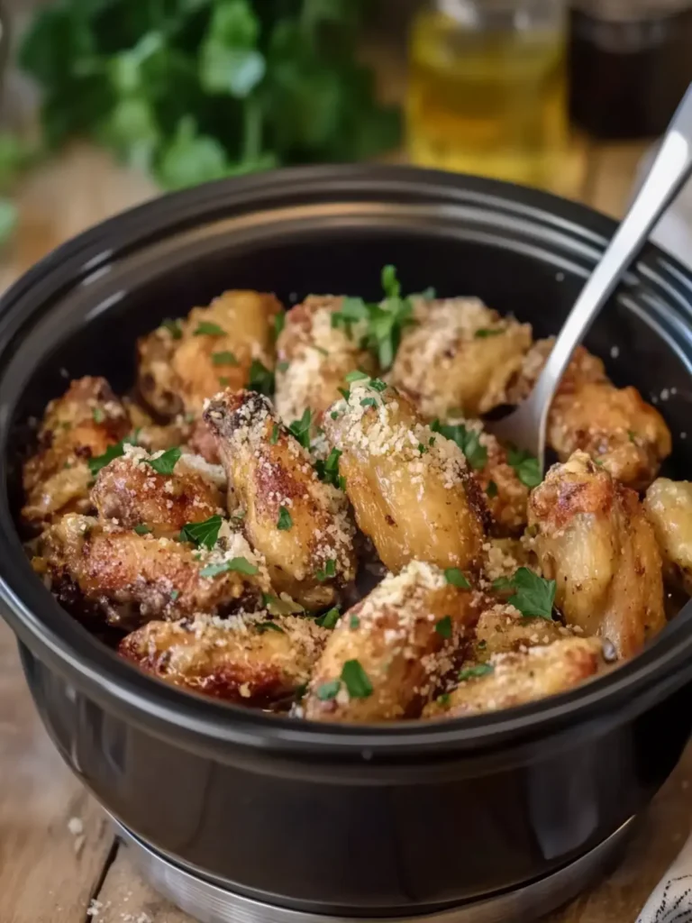 Savory Slow Cooker Garlic Parmesan Chicken Wings to Wow Everyone 3 Slow Cooker Garlic Parmesan Chicken Wings