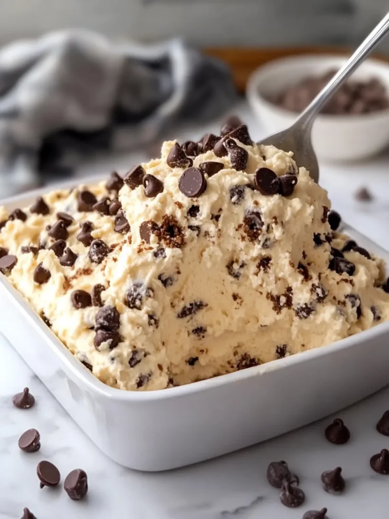High-Protein Chocolate Chip Cookie Dough Fluff Casserole