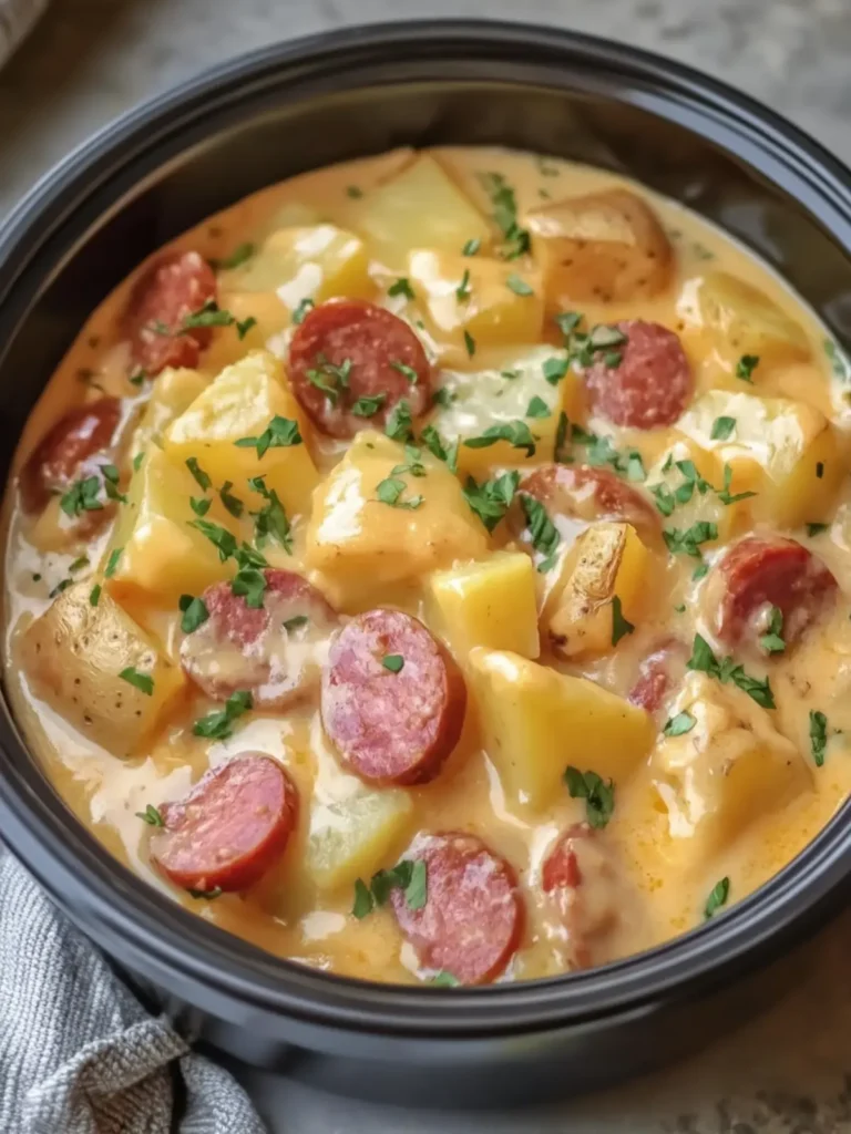 Crockpot Creamy Cheesy Potatoes and Beef Kielbasa Bliss 2 Crockpot Creamy Cheesy Potatoes and Beef Kielbasa
