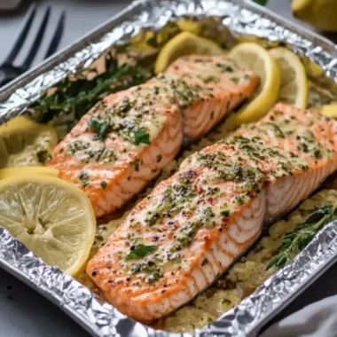Creamy Garlic Herb Seafood Foil Packs – Easy Salmon Steaks Treat 8 Creamy Garlic Herb Seafood Foil Packs – Easy Salmon Steaks Treat