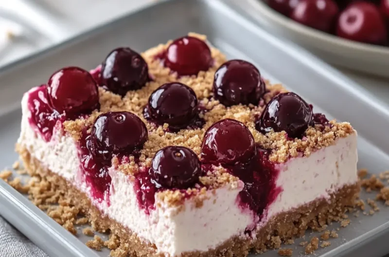 No-Bake Upside-Down Cherry Cheesecake Bars