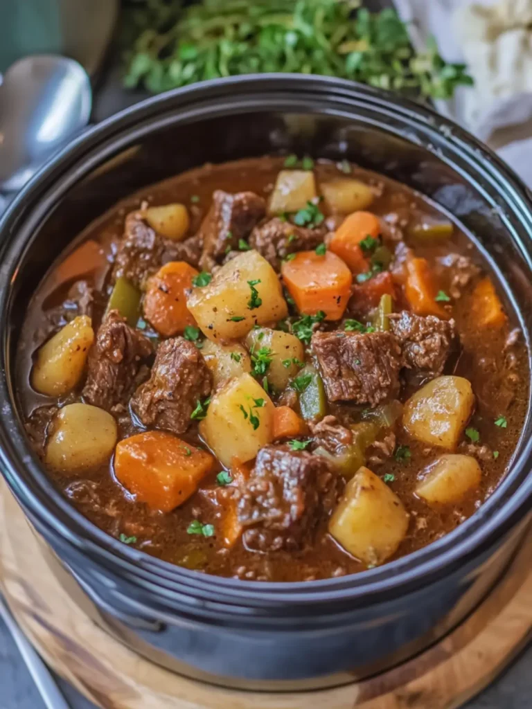 Crock Pot Beef Stew — Dump and Go for Comfort in Every Bite 4 Crock Pot Beef Stew — Dump and Go, Thick and Cozy