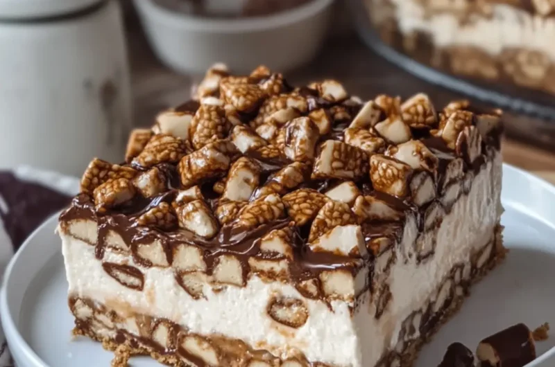 No-Bake Snickers Cheesecake Bars