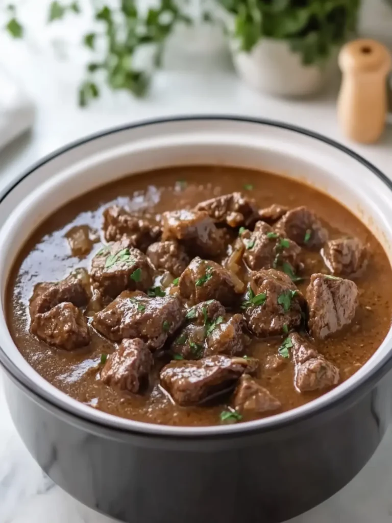 Savory Slow Cooker 5-Ingredient Beef Tips and Gravy Bliss 3 Slow Cooker 5-Ingredient Beef Tips and Gravy