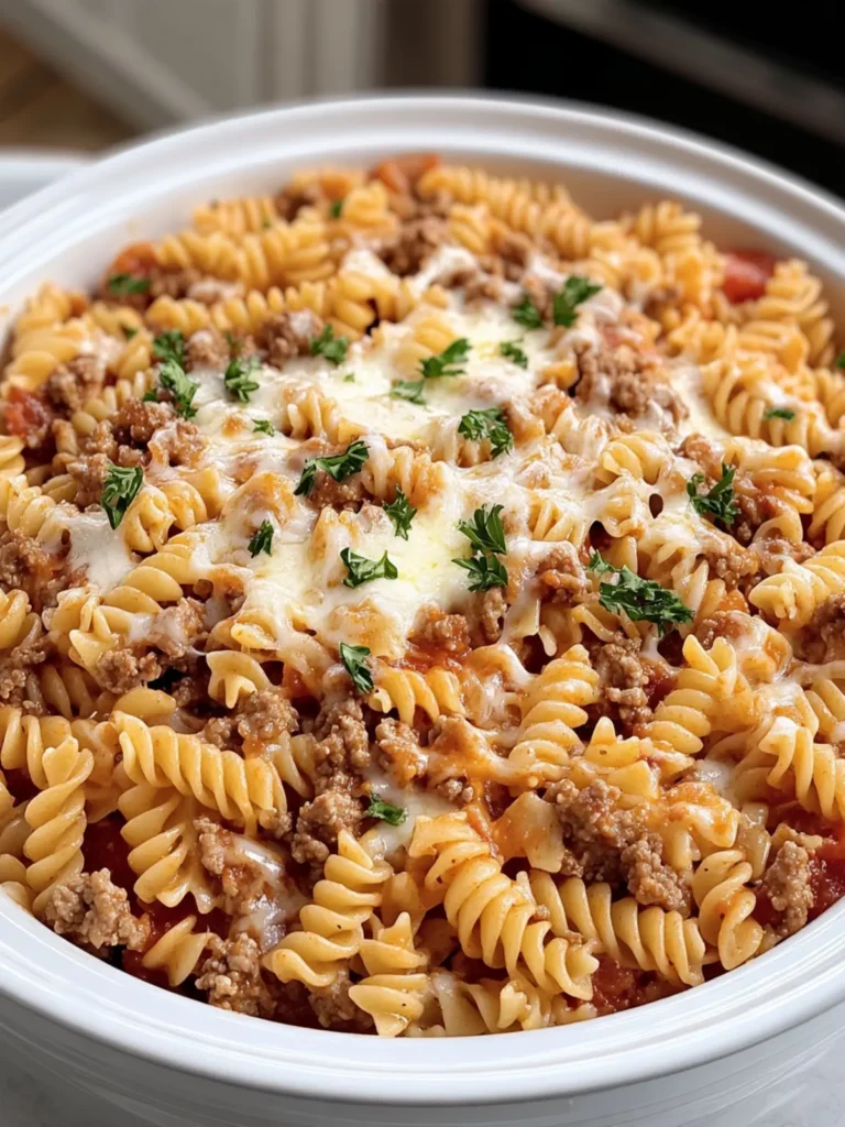 Crockpot Easy Pasta with Ground Meat and Cheese Delight 2 Crockpot Easy Pasta with Ground Meat and Cheese