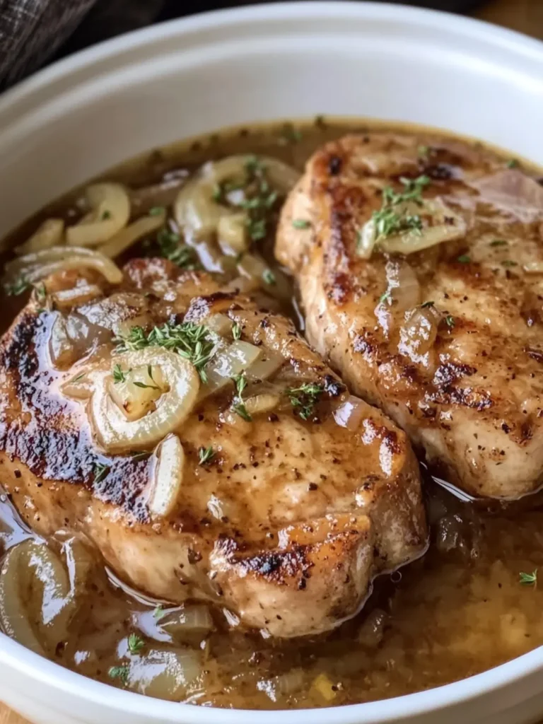 Savory Slow Cooker French Onion Pork Chops You'll Love 2 Slow Cooker French Onion Pork Chops