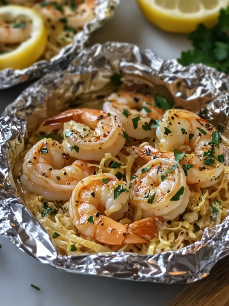 Garlic Butter Shrimp Scampi Foil Packets for Easy Weeknight Bliss 3 Shrimp Scampi Foil Packets