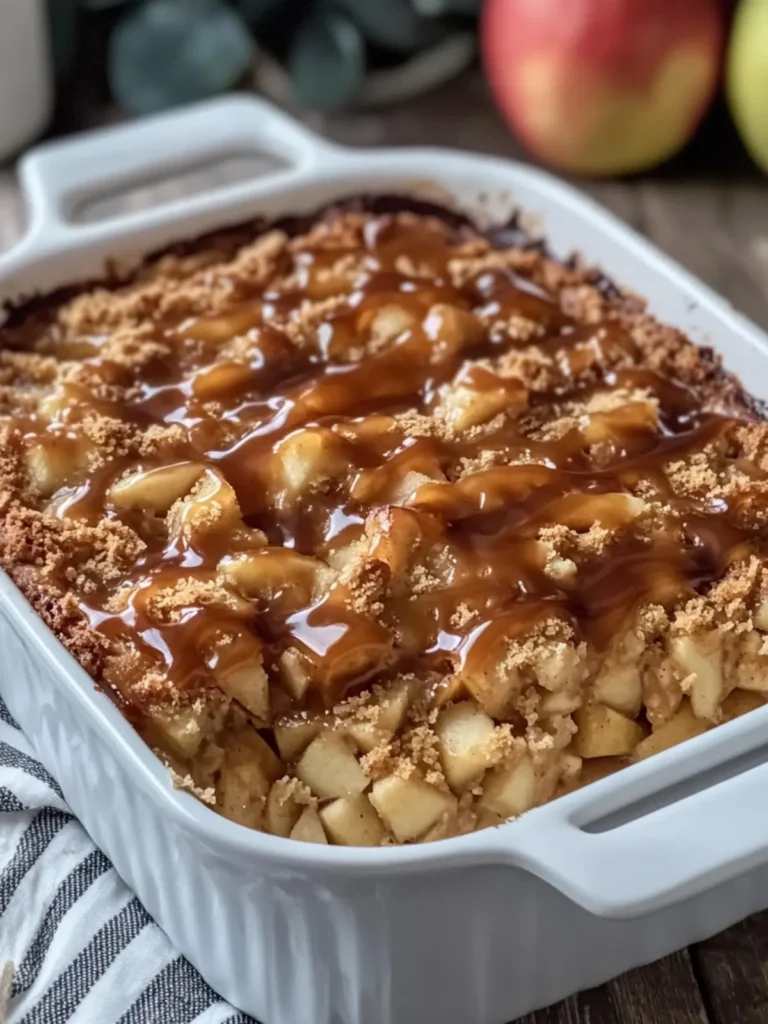 Caramel Apple Dump Cake The Cozy Dessert You Need Now 4 Caramel Apple Dump Cake is the ultimate easy comfort dessert! Warm cinnamon apples, a buttery golden cake topping, and rich caramel drizzle all baked together in one casserole dish. So simple, so cozy, and perfect for fall or anytime you’re craving something sweet.