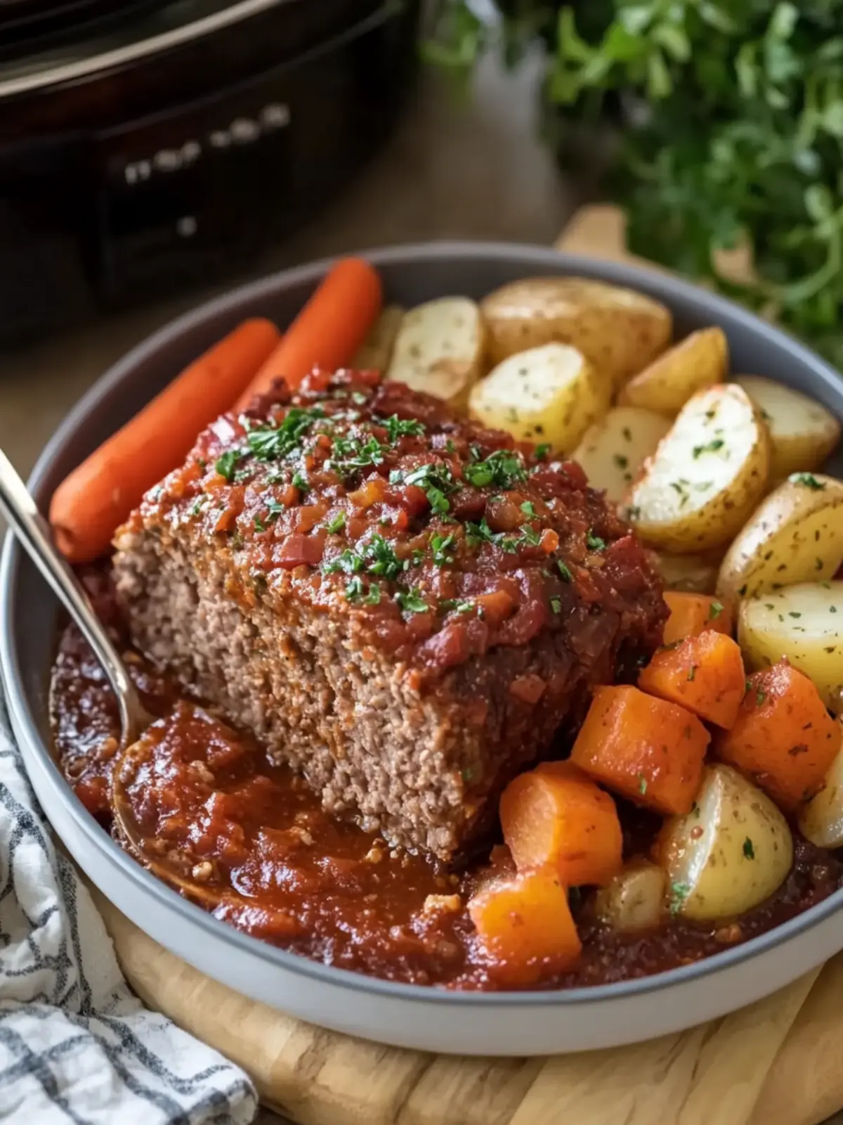 Easy Slow Cooker Meatloaf with Potatoes and Veggies Bliss 5 Easy Slow Cooker Meatloaf with Potatoes and Veggies