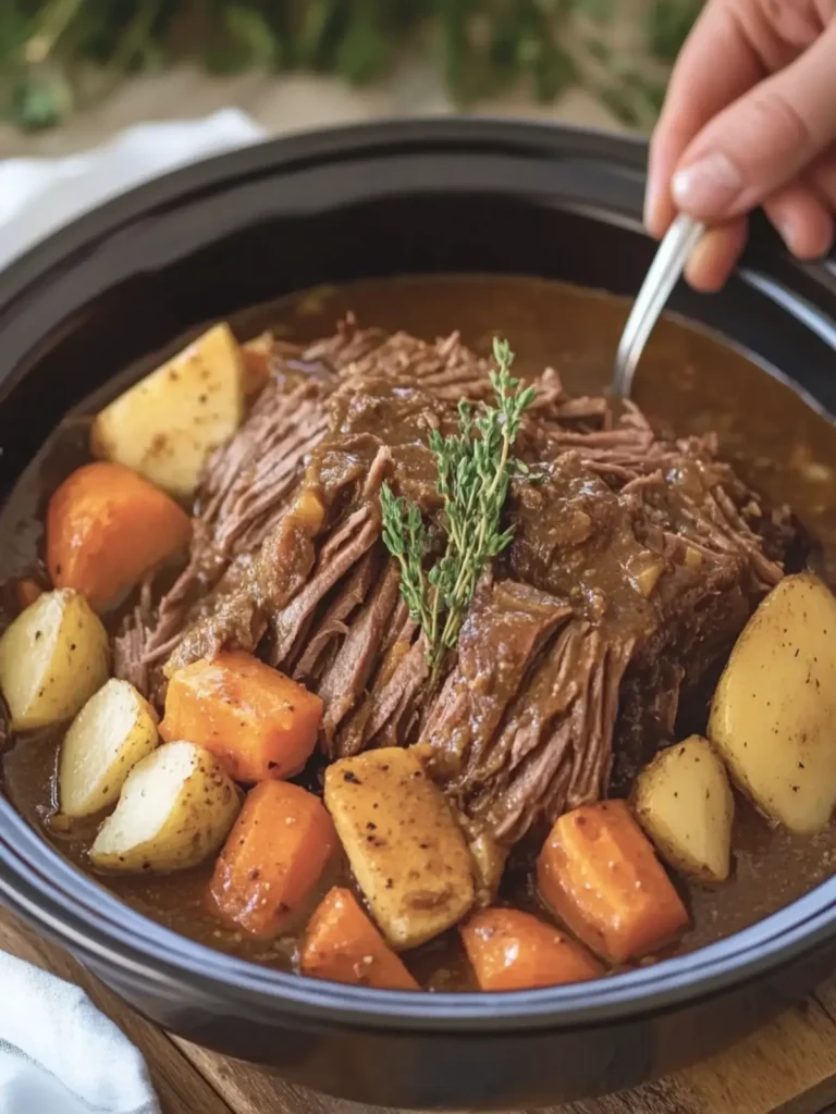 Melt-in-Your-Mouth Slow Cooker Beef Pot Roast with Gravy 2 Slow Cooker Beef Pot Roast with Rich Gravy and Veggies