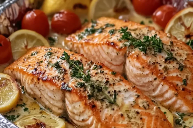 Creamy Garlic Herb Seafood Foil Packs – Easy Salmon Steaks Delight