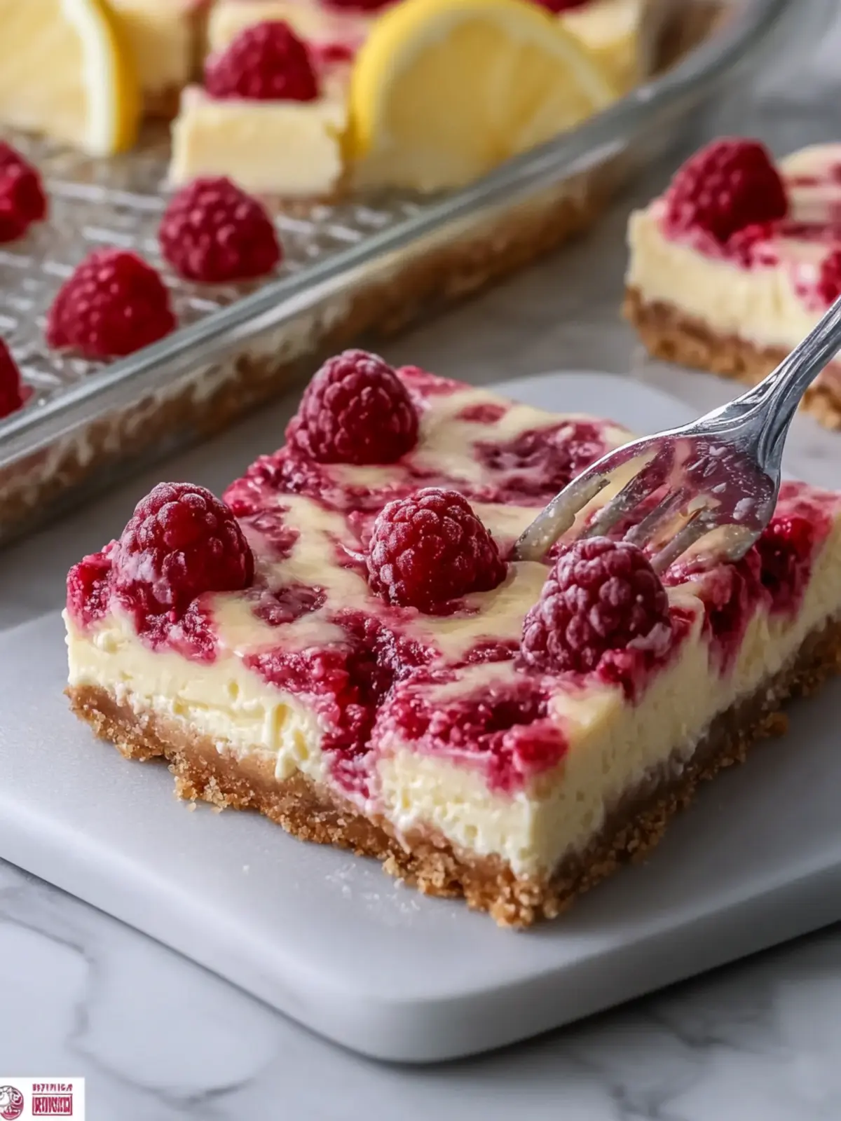 Raspberry Lemon Cheesecake Bars