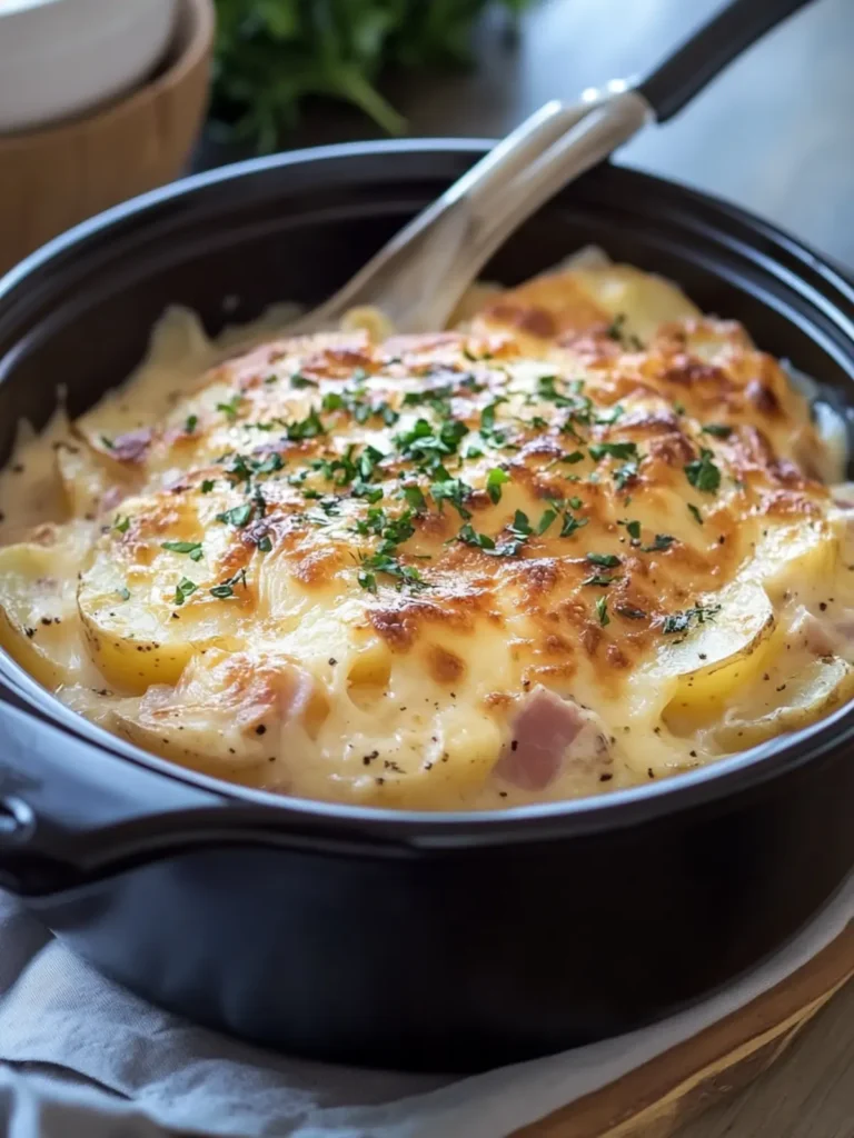 Slow Cooker Scalloped Potatoes and Chicken Ham