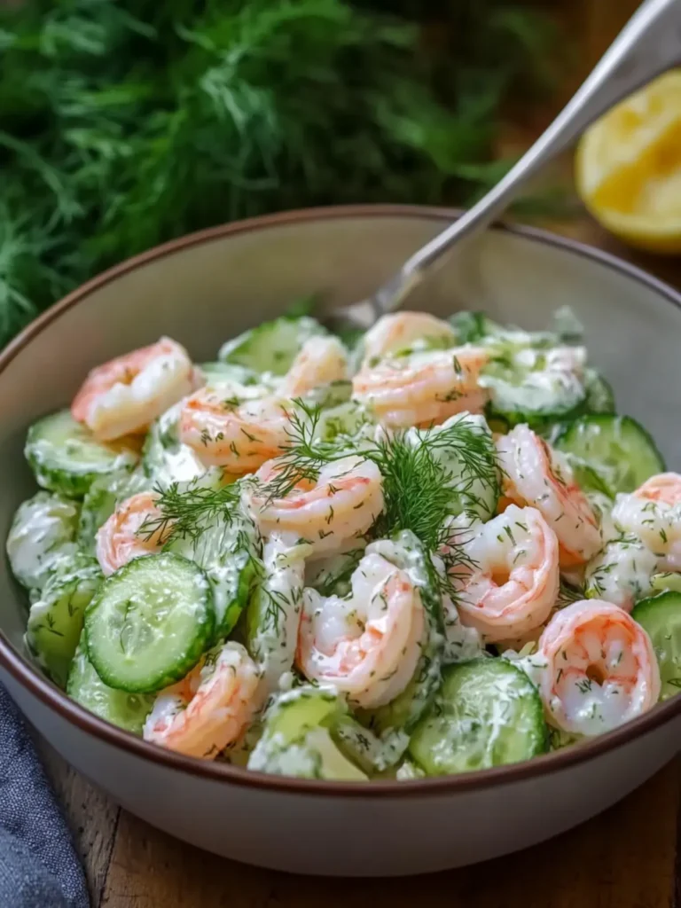 Delicious Creamy Cucumber and Shrimp Salad with Fresh Dill 4 Creamy Cucumber and Shrimp Salad with Fresh Dill