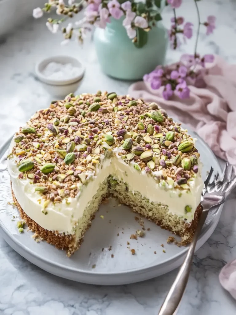 Decadent Pistachio Coffee Cake with Cream Cheese Layer Delight 4 Pistachio Coffee Cake with Cream Cheese Layer