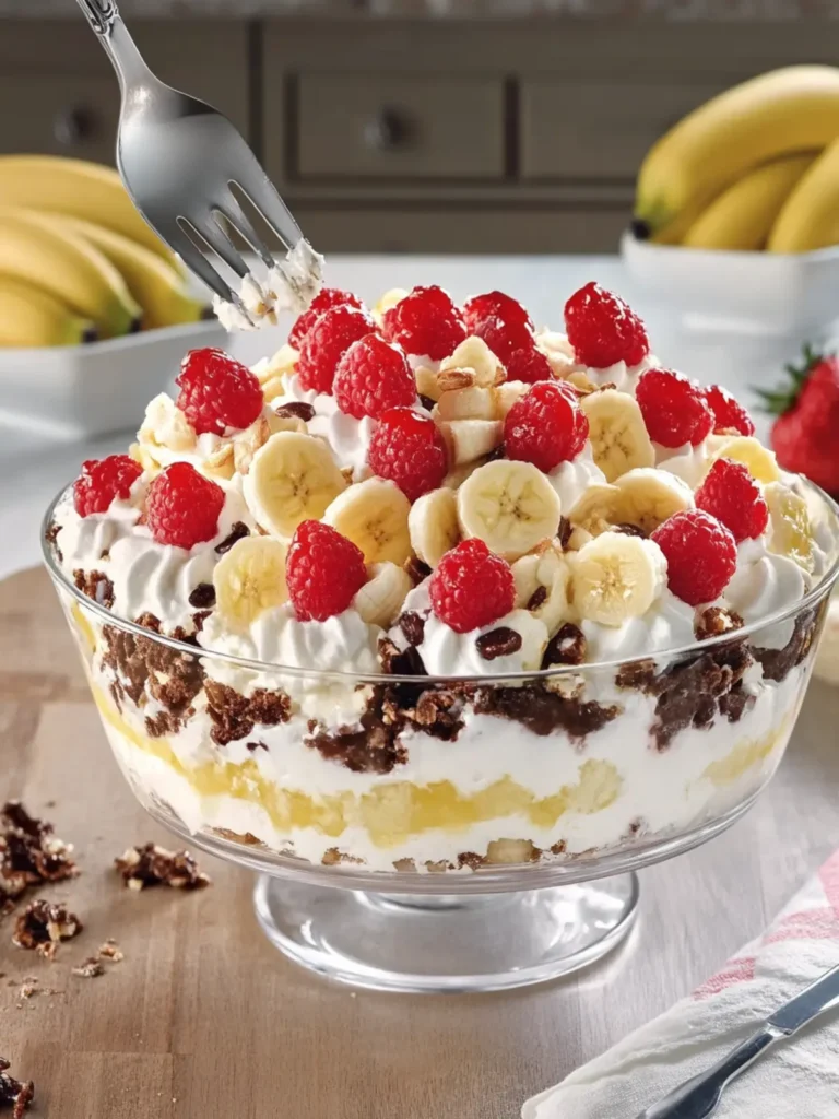 No-Bake Banana Split Lush Dessert