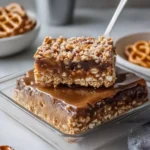Oven Baked 5-Ingredient Caramel Pretzel Crunch Bars